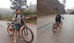 Cậu bé lớp 1 ở Lạng Sơn đạp xe hàng chục cây số mỗi ngày khiến dân mạng cảm động 