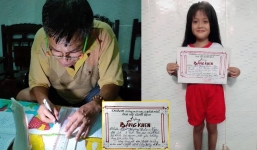 Thấy cháu không có giấy khen, ông nội lọ mọ làm tấm bằng khen giá trị nhất cuộc đời 