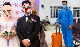 Vừa mới cưới được 3 ngày, chú rể đã phải tạm biệt cô dâu để đi cách ly tập trung