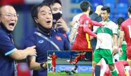 HLV Park Hang-seo nổi trận lôi đình, Duy Mạnh lao ra bóp cổ đối thủ sau khi Tuấn Anh bị triệt hạ
