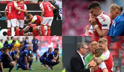 Eriksen đổ gục xuống sân, tính mạng bị đe dọa: Đồng đội và CĐV bật khóc, người vợ thất thần chắp tay cầu nguyện