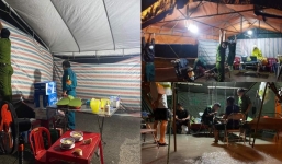 Xót xa hình ảnh cán bộ chiến sĩ vừa chống dịch, vừa chạy bão