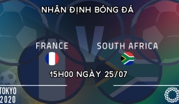 Dự đoán U23 Pháp vs U23 Nam Phi, 15h00 ngày 25/07: Bảng A môn bóng đá nam Olympic