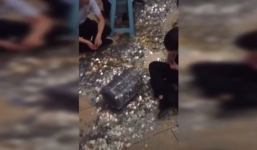 Ông chủ tạp hóa vác 16 thùng tiền đi đặt cọc nhà