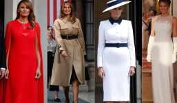 Đẳng cấp thời trang của Đệ nhất phu nhân Mỹ khi gặp Nữ hoàng Anh