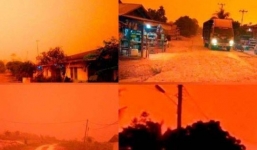 Cháy rừng lan rộng khiến bầu trời Jambi, Indonesia đỏ rực