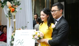BTV thời sự Thu Hà rạng ngời trong lễ rước dâu