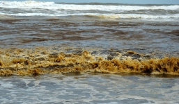 Nước biển Quảng Ngãi nhuộm đen, nổi bọt bất thường