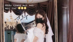 Phòng virus corona, MC Thu Hoài đi thử váy cưới vẫn không quên thứ này
