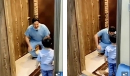 Trở về từ bệnh viện, y tá bật khóc từ chối cái ôm của con vì Covid-19