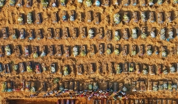 Máy xúc đào mộ tập thể cho nạn nhân Covid-19 ở Brazil