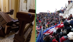 Hiện trường Tòa nhà Quốc hội Mỹ sau khi thất thủ