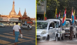Hình ảnh tại Myanmar trong ngày đầu sau đảo chính