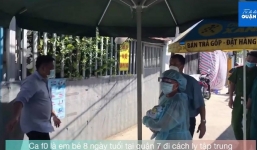 Bé 8 ngày tuổi là F0, nằm lọt thỏm trong vòng tay bà ngoại đi cách ly