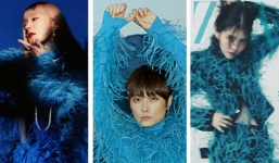 Đụng hàng áo lông vũ xanh trên bìa tạp chí, Dương Mịch 'chặt đẹp' cả sao Hàn lẫn sao Trung