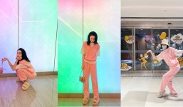 Đỉnh như Địch Lệ Nhiệt Ba mặc đồ bộ, tạo dáng 'ngồi bô' vẫn thời thượng