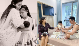 Netizen dành lời khen vì hành động đáng yêu của con gái Phương Trinh Jolie cho em trai mới sinh