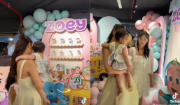 Trong tiệc thôi nôi của con gái út, Phạm Quỳnh Anh vô tình để lộ hình ảnh bạn trai?