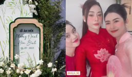 Cô dâu Phương Oanh lộ diện, chiếm trọn spotlight trong đám hỏi