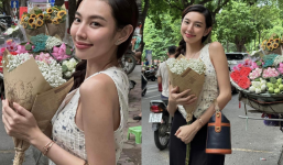 Hoa hậu Thùy Tiên giản dị xuống phố đón mùa thu Hà Nội, nhan sắc mặt mộc vẫn gây chú ý