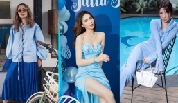 Thời trang hè: Sắc xanh thống trị tủ đồ sao Việt
