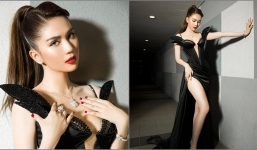 Ngọc Trinh diện váy xẻ cao, khoe vòng 1 'tràn viền' 