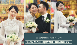 Chiếc áo dài cưới 'trong mơ' của vợ Phan Mạnh Quỳnh: Đính kết 8000 viên đá swarovski, thiết kế từ ren hoa 3D Pháp 