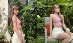 Thiều Bảo Trâm diện áo hai dây, khoe lưng đẹp eo thon