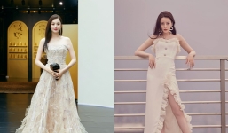 Mỹ nhân Tân Cương, Địch Lệ Nhiệt Ba - Cổ Lực Na Trát 'đọ sắc' trong váy trắng