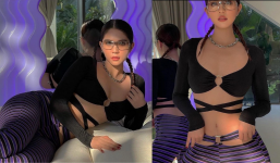 Ngọc Trinh dạo này sao ấy nhỉ, ăn mặc kiệm vải thôi đã đành, cách tạo dáng cũng muốn 'thoái hóa' cột sống luôn?