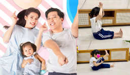 Gương mẫu như ái nữ nhà Trường Giang, bé xíu đã bắt cả nhà tập tành nâng cao sức khỏe