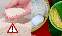 Còn ra chợ 'rước' những kiểu gạo nếp này về nhà gói bánh, thành quả cho ra vừa bung bét vừa cứng: Né cho nhanh!