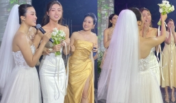 Nhận được bó hoa cưới, Lương Thùy Linh bị Đỗ Mỹ Linh trêu chọc sắp lấy chồng