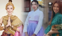 Đẹp bất chấp trong trang phục các dân tộc, Hoa hậu Thùy Tiên vẫn có lần gặp sự cố mất điểm thế này