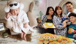 Không giấu giếm, bà xã Mạnh Trường công khai luôn cận gương mặt quý tử được 5 tháng tuổi