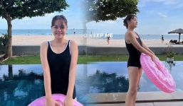Phạm Quỳnh Anh diện đồ bơi bó sát, tự tin khoe thân hình sau khi sinh con thứ 3