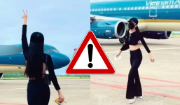 Vụ cô gái nhảy nhót sát máy bay đang lăn vào sân đỗ: Chính chủ liệu có bị xử phạt?