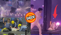 NÓNG: Hiện trường kinh hoàng nhóm nhạc bị màn hình led khổng lồ rơi trúng người khi đang diễn