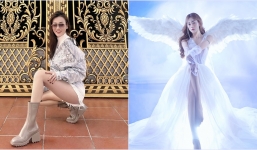 Phương Oanh chăm khoe chân dài nuột nà