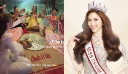 Video: Thanh Thanh Huyền 'thao túng' hội chị em Miss Charm, ngồi chiếu ăn cơm nhưng cách cụng ly mới gây sốt