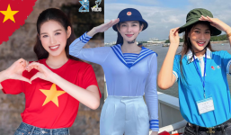 Đỗ Thị Hà - Đoàn Thiên Ân khởi hành thăm Trường Sa: Nhan sắc sáng bừng, căng tràn sức trẻ