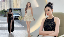 Video: Đỗ Thị Hà diện váy xẻ hiểm hóc, đôi chân thẳng như mía gây trầm trồ
