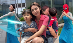 Video: Thùy Tiên hóa Elsa dịp Halloween, phản ứng của bé Bo khiến dân tình 'không nhịn được cười'