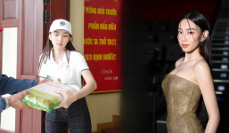 Video: Thùy Tiên giản dị hết cỡ đi trao quà từ thiện, không ngại bê vác, nhan sắc gây chú ý