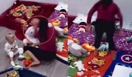 Clip: Bảo mẫu U60 tát, ném bé trai sinh đôi như đồ chơi vì quấy khóc