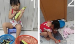 Câu chuyện xúc động: Mẹ bị bệnh, bé gái 5 tuổi cáng đáng hết việc nhà khiến mọi người xót xa