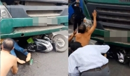 Clip người dân la hét, hô hoán cứu cô gái bị cuốn vào gầm xe tải nóng nhất MXH ngày 8/3