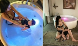 Mẹ trẻ đăng tải bức hình tắm cùng con gái lên MXH, dân mạng khen không ngớt 'đúng là gái một con'