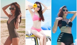 So kè vẻ sexy của 3 bóng hồng Nhã Phương, Midu, Bích Phương khi diện bikini: Kẻ 8 lạng, người nửa cân