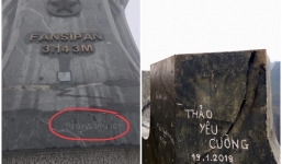 Dân mạng đòi truy lùng người vẽ bậy trên đỉnh Fansipan, bắt nhận bài học thích đáng